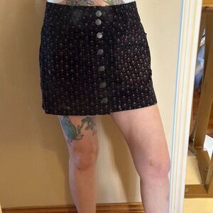 We The Free Free People Black Joani Corduroy Mini Skirt Size 27 EUC